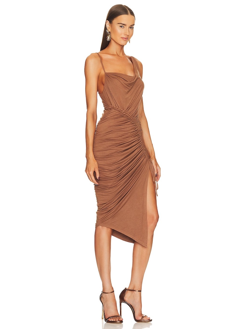 Michael Costello x REVOLVE Hayes Midi Dress in Brown, size small